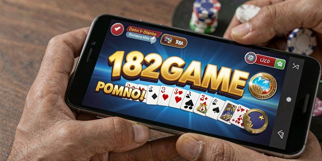 Screenshot gameplay 182GAME menampilkan keseruan bermain domino.