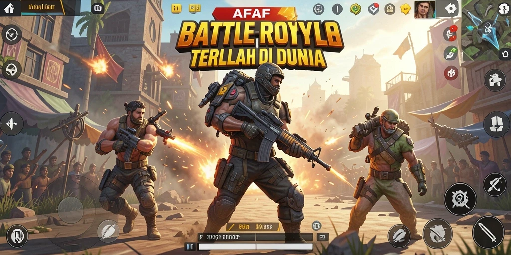 Tampilan gameplay seru AFAF dalam pertempuran Battle Royale.