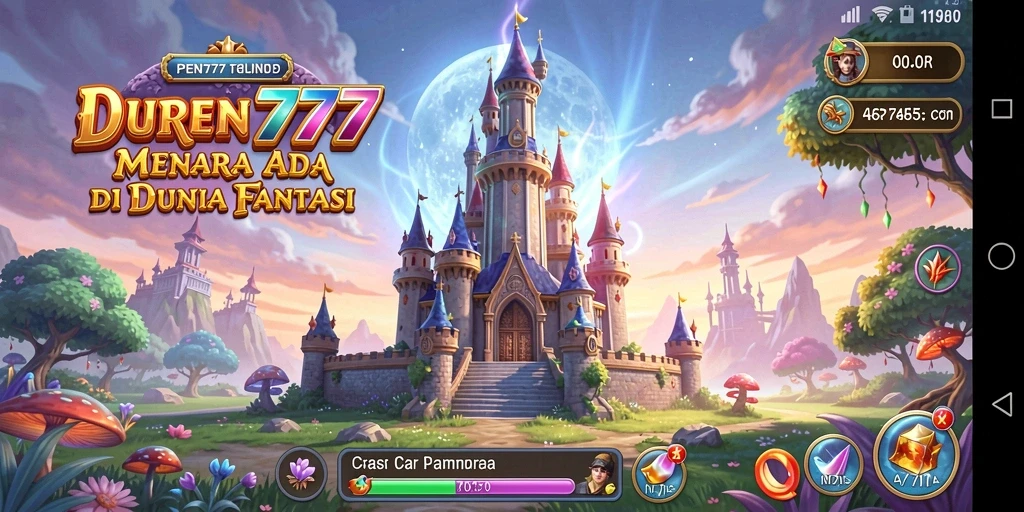 Screenshot utama DUREN777 menunjukkan aksi menara bertahan yang mendebarkan.