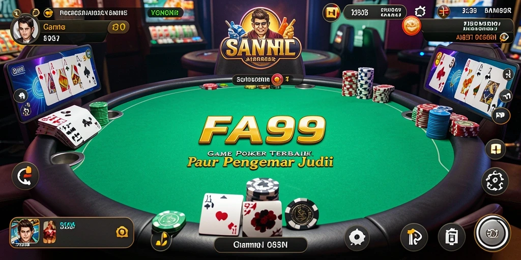 Tampilan gameplay menarik dari FA99 saat permainan Poker berlangsung.