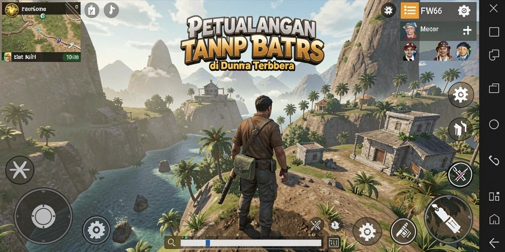 Gameplay FW66 yang menampilkan eksplorasi dunia terbuka yang luas.
