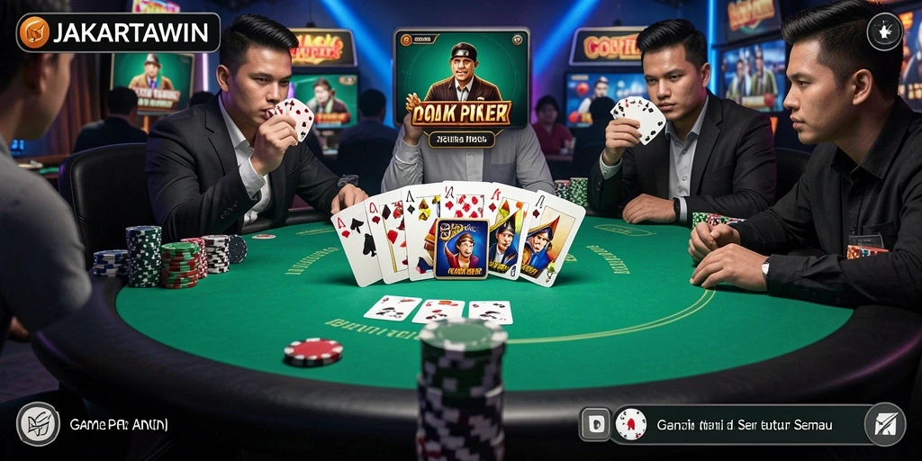 Tampilan gameplay poker menarik di JAKARTAWIN.