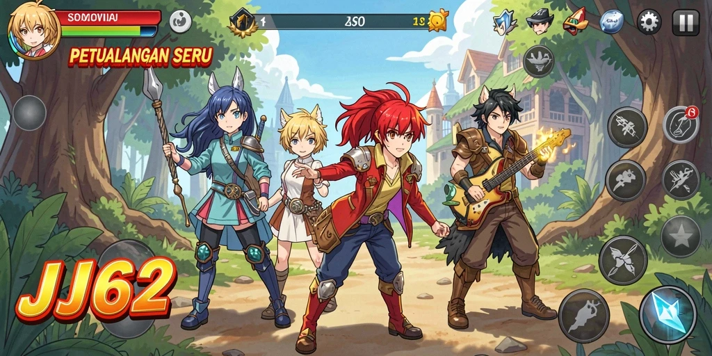 Tampilan gameplay seru dalam <strong>JJ62</strong> dengan karakter Anime menawan.