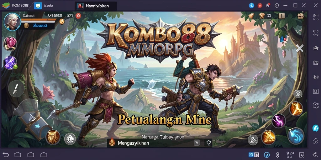 Screenshot gameplay KOMBO88 menampilkan aksi seru di dunia MMORPG.