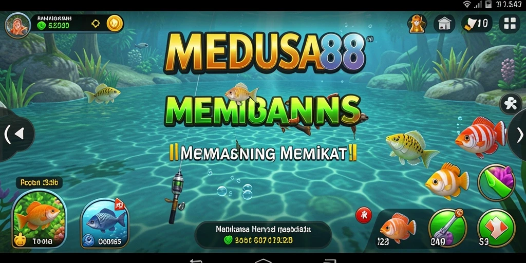 Tampilan gameplay seru saat menangkap ikan di MEDUSA88.