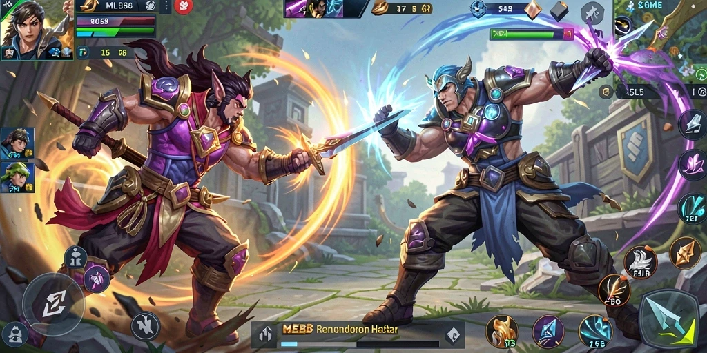 Tampilan dinamis dan seru dalam pertarungan MLBB8.