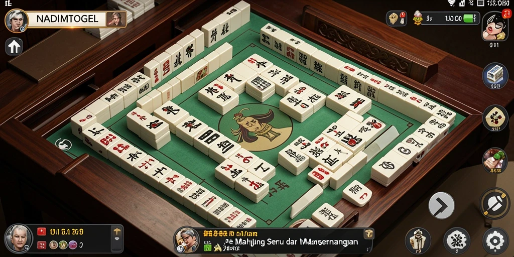 Screenshot gameplay NADIMTOGEL dengan tampilan ubin Mahjong yang menarik.