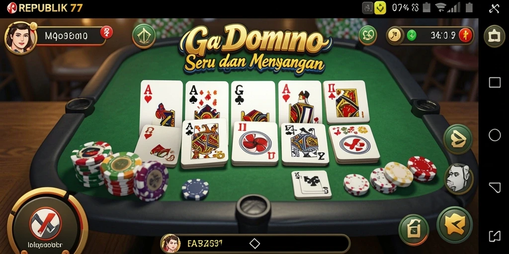 Screenshot gameplay REPUBLIK77 yang menunjukkan aksi seru permainan Domino.