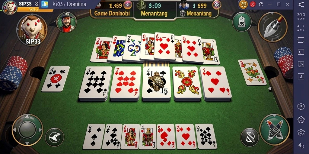 Tampilan gameplay SIP33 yang seru dan menantang di setiap permainan Domino.
