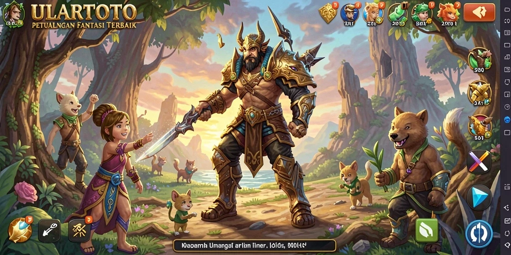 Screenshot gameplay ULARTOTO menampilkan pertarungan seru dengan karakter unik.